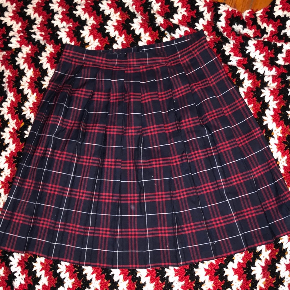 Uniform skirt dark blue red and white
